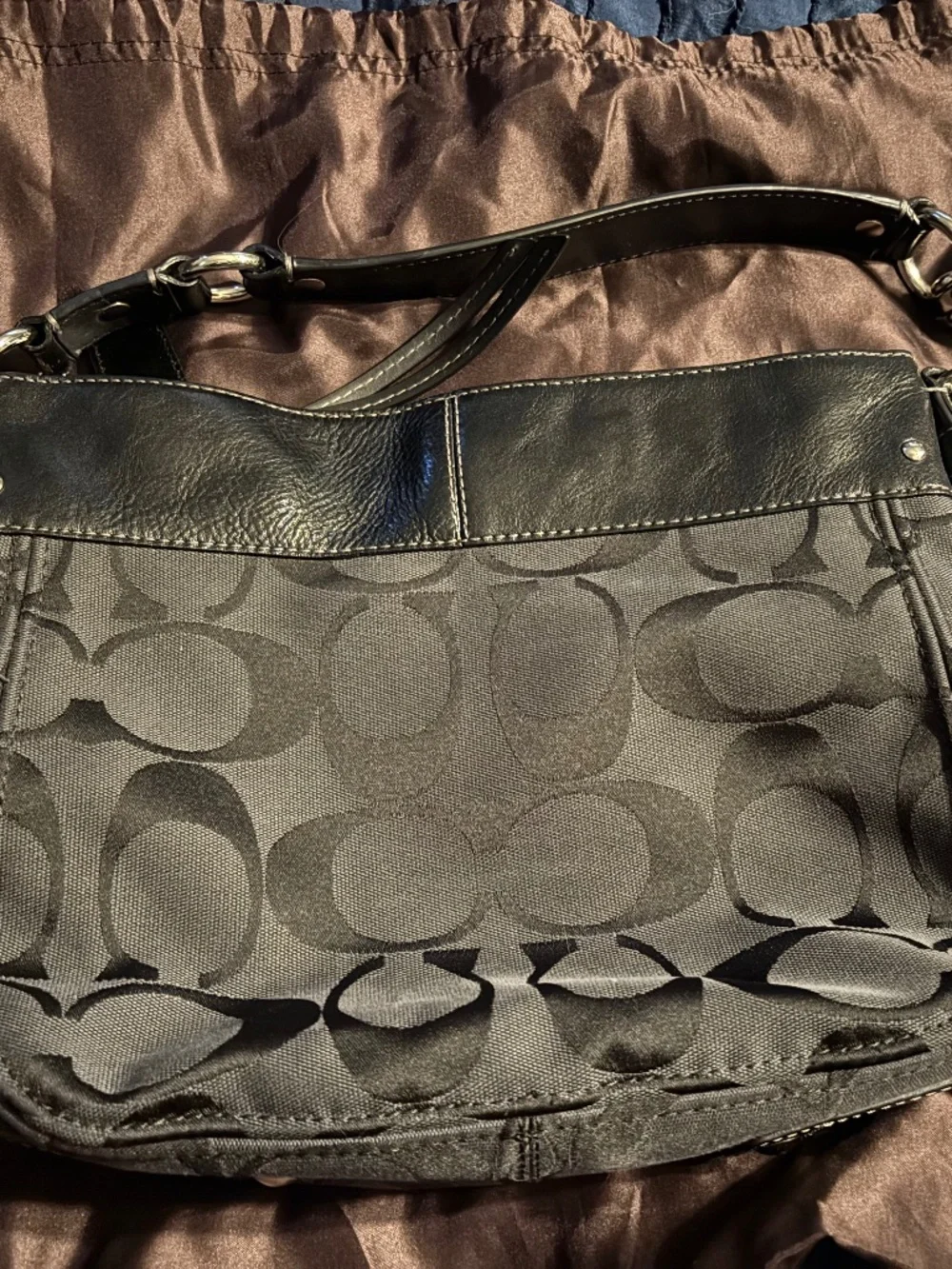 Coach Signature Black Hobo